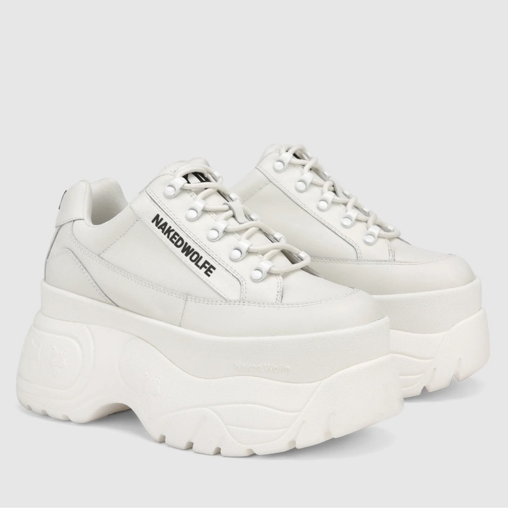 Naked Wolfe White Platform Sneakers Chunky Size 7 US Sprinter